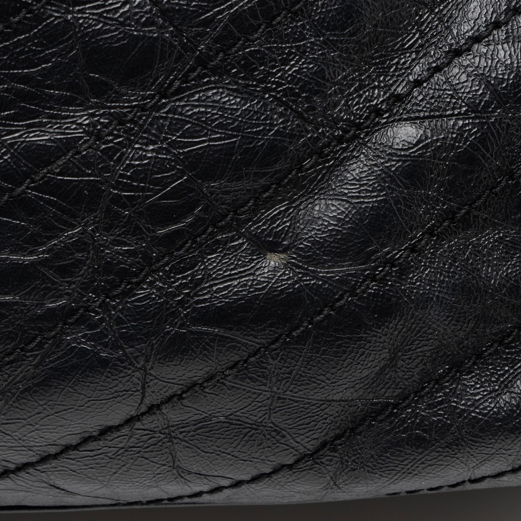Saint Laurent Crinkled Calfskin Monogram Niki Large Shopping Tote