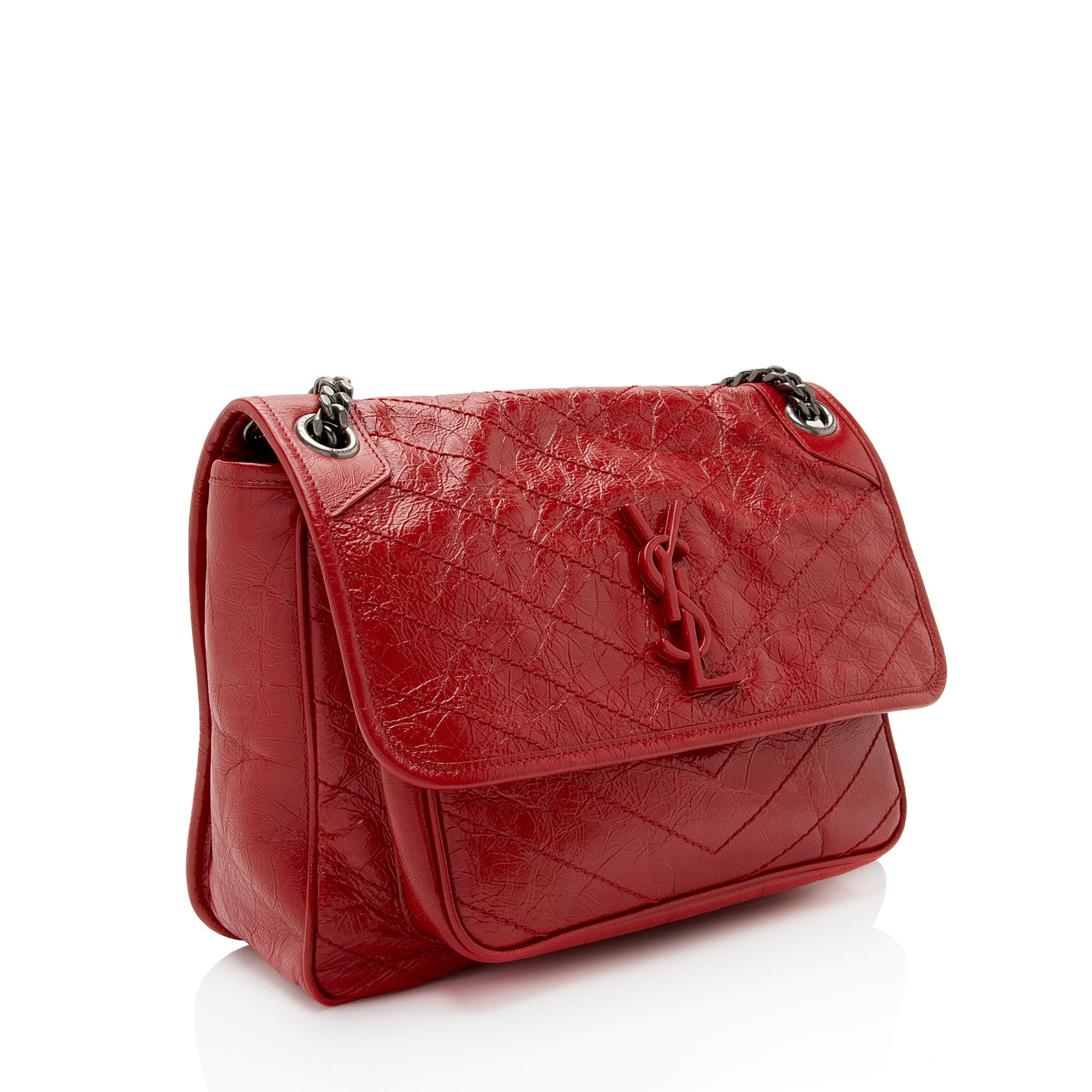 Saint Laurent Crinkled Calfskin Monogram Niki Medium Shoulder Bag (SHF-yRZdIA)