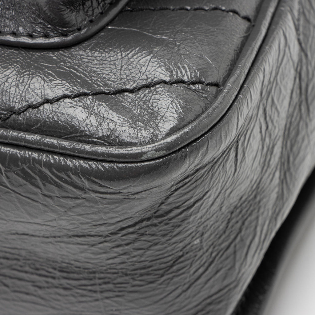 Saint Laurent Crinkled Calfskin Monogram Niki Medium Shoulder Bag