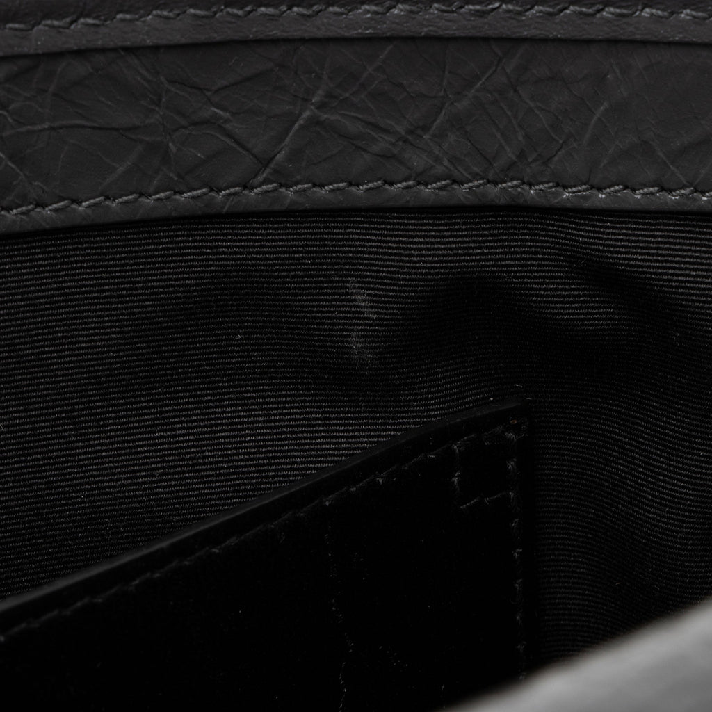 Saint Laurent Crinkled Calfskin Monogram Niki Medium Shoulder Bag