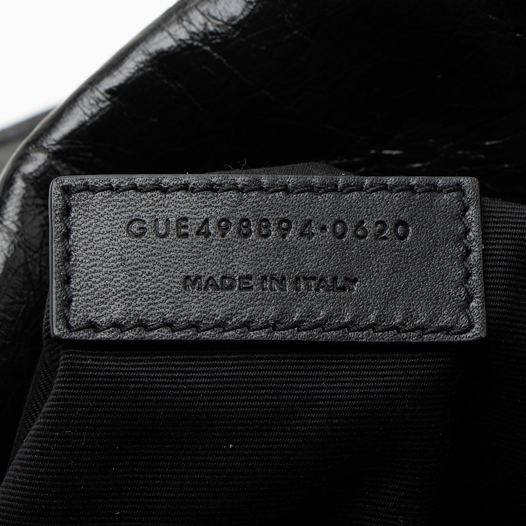 Saint Laurent Crinkled Calfskin Monogram Niki Medium Shoulder Bag