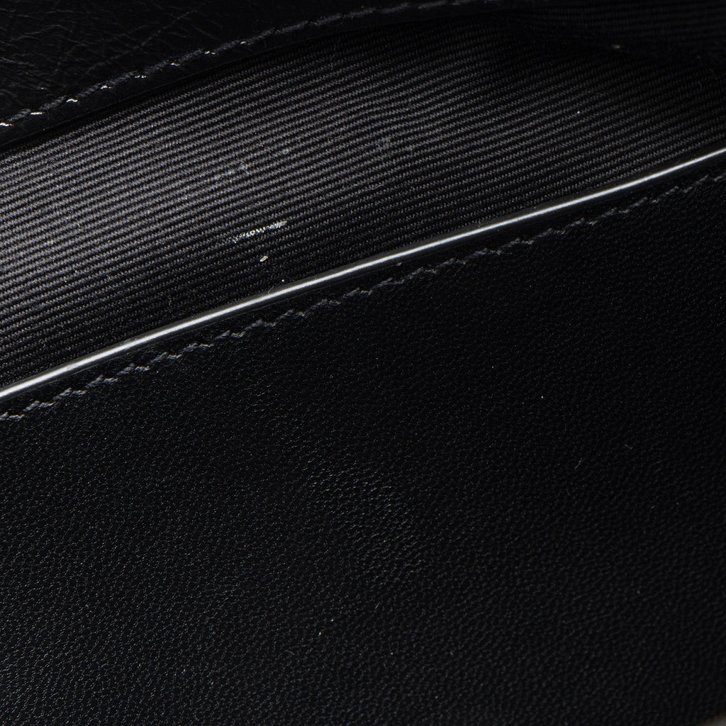 Saint Laurent Crinkled Calfskin Monogram Niki Medium Shoulder Bag