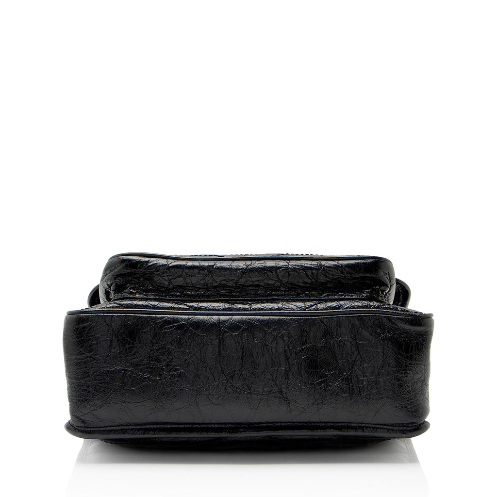 Saint Laurent Crinkled Calfskin Monogram Niki Medium Shoulder Bag