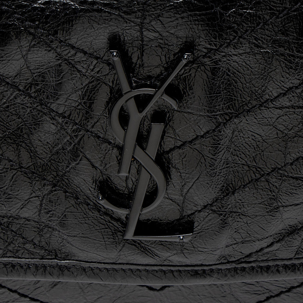 Saint Laurent Crinkled Calfskin Monogram Niki Medium Shoulder Bag