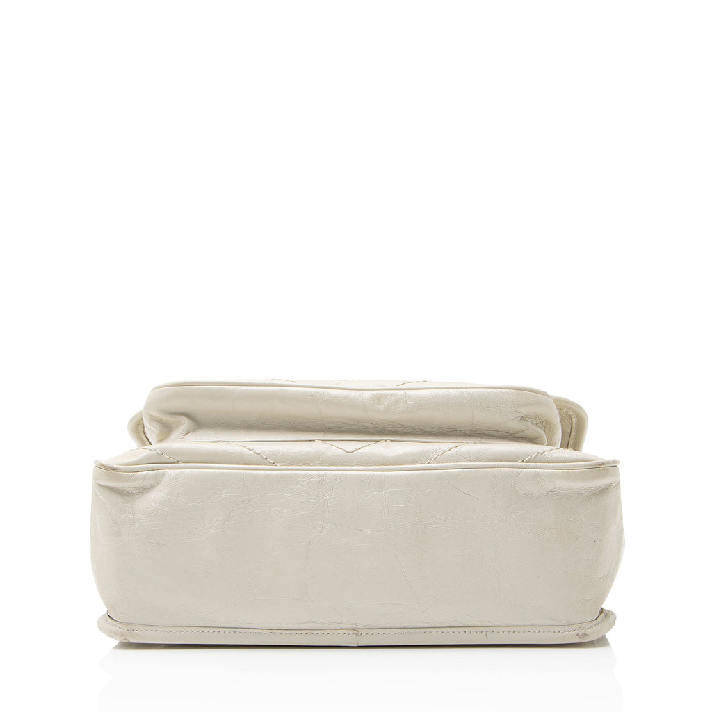 Saint Laurent Crinkled Calfskin Monogram Niki Medium Shoulder Bag