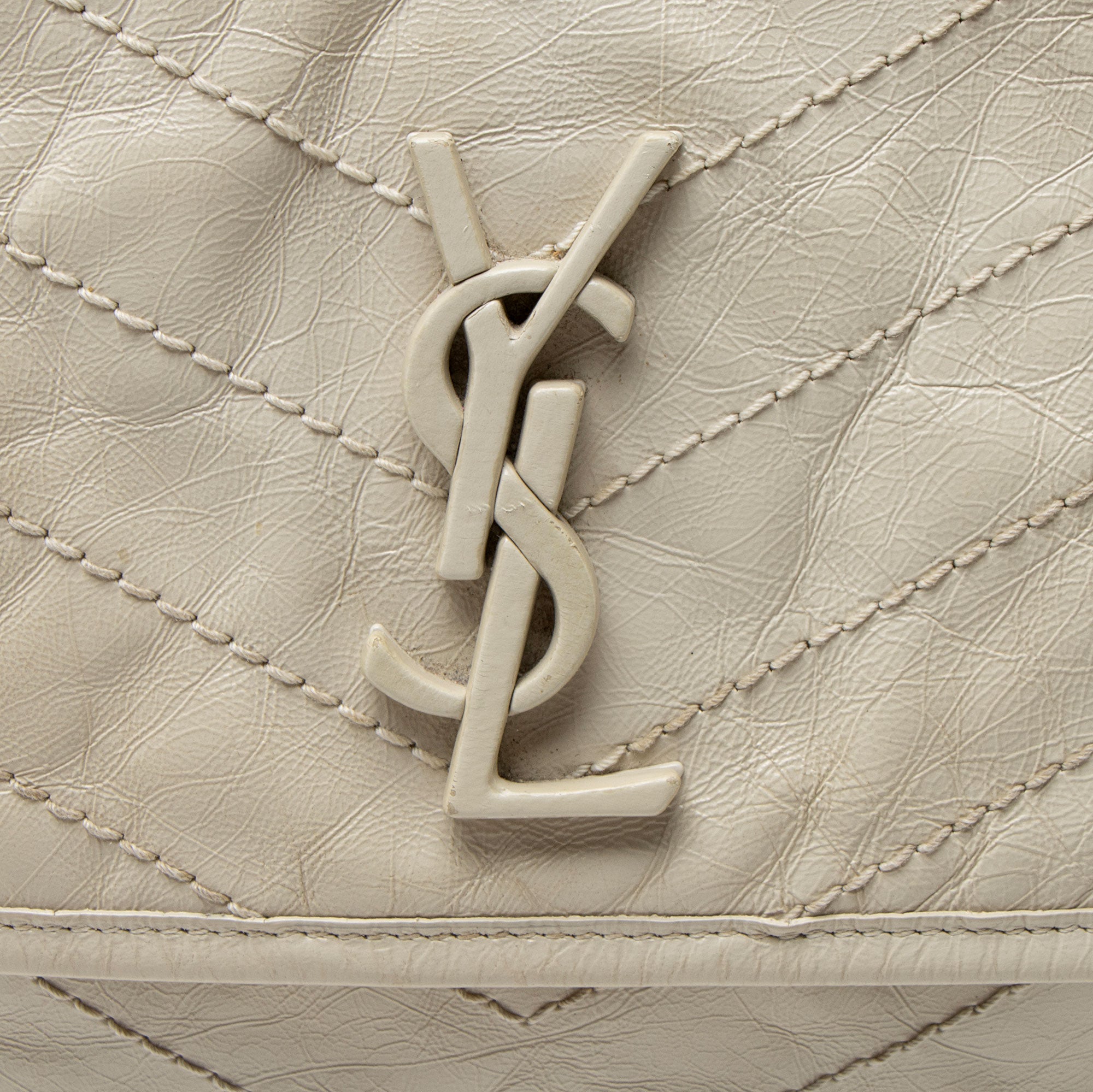 Saint Laurent Crinkled Calfskin Monogram Niki Medium Shoulder Bag