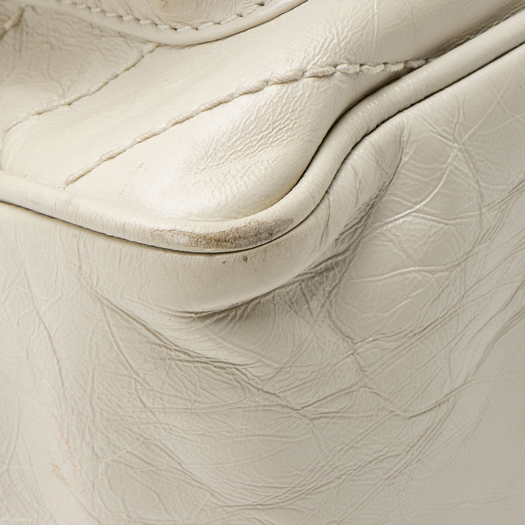 Saint Laurent Crinkled Calfskin Monogram Niki Medium Shoulder Bag
