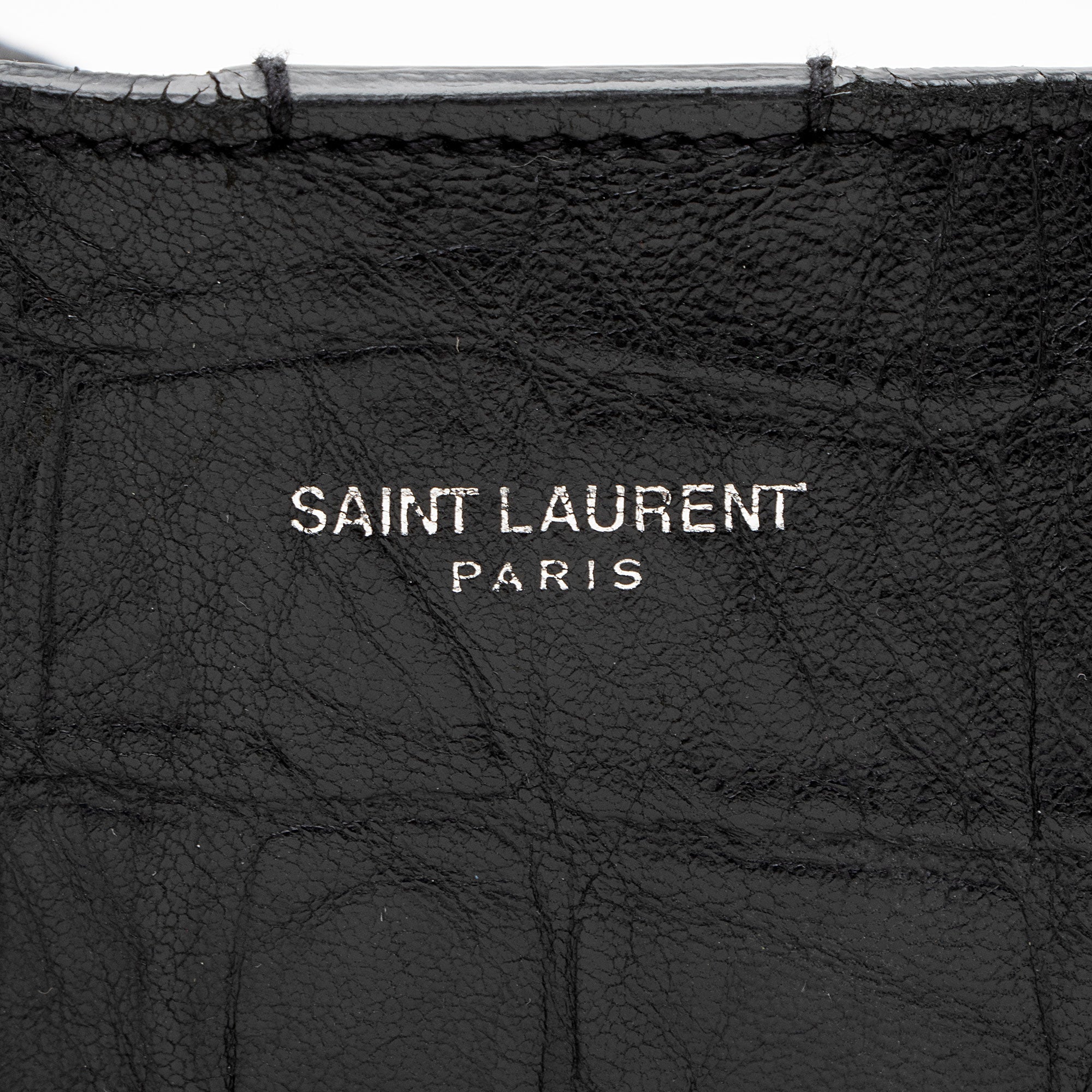 Saint Laurent Croc Embossed Calfskin Large Shopping Tote