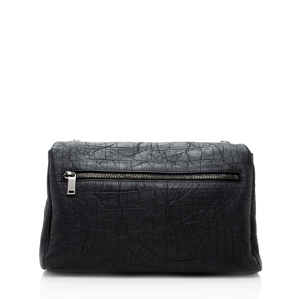Saint Laurent Croc Embossed Calfskin West Hollywood Shoulder Bag (SHF-18311)