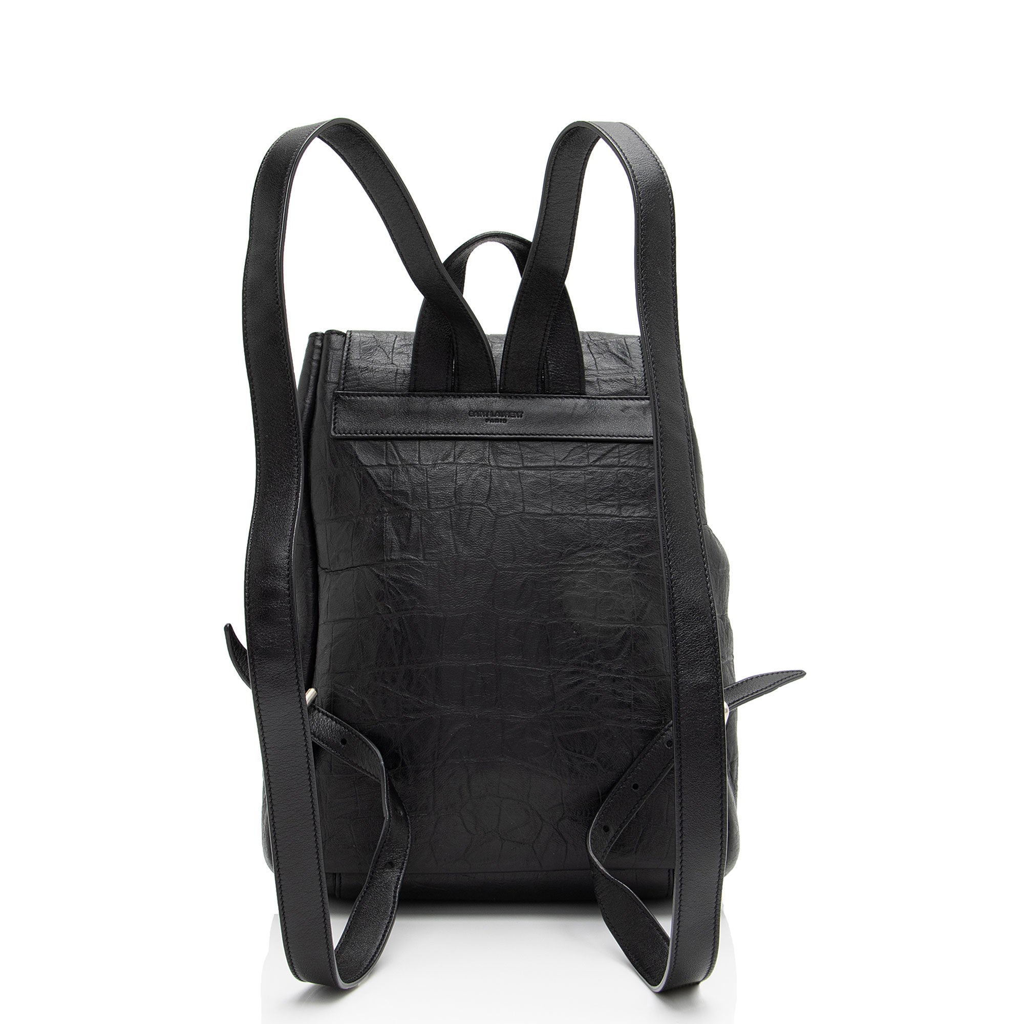 Saint Laurent Croc Embossed Lambskin Festival Backpack (SHF-8lf36x)