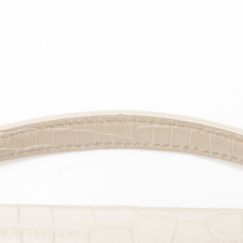 Saint Laurent Croc Embossed Leather Monogram Sunset Chain Wallet