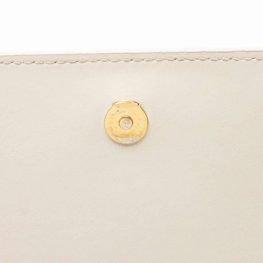 Saint Laurent Croc Embossed Leather Monogram Sunset Chain Wallet