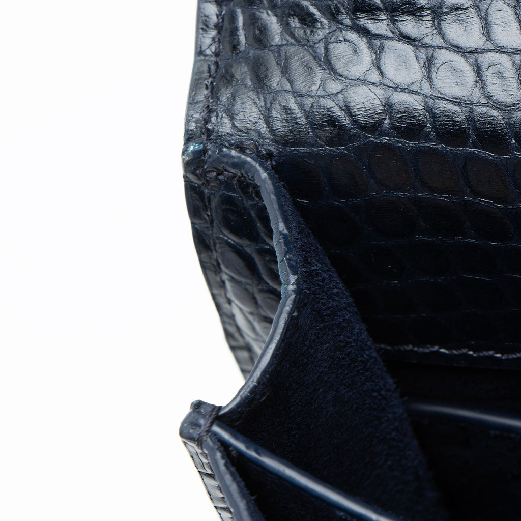 Saint Laurent Croc Embossed Leather Monogram Sunset Medium Shoulder Bag