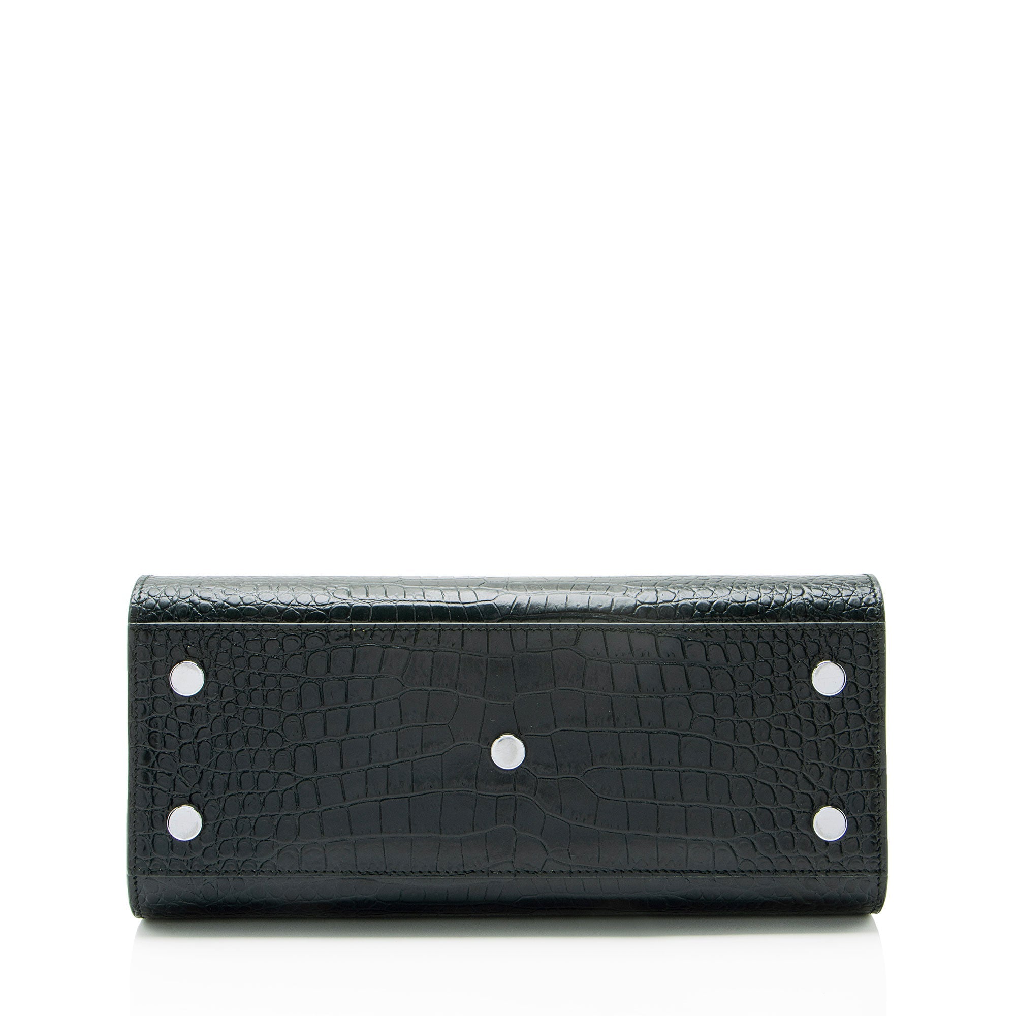 Saint Laurent Croc Embossed Leather Sac De Jour Baby Tote