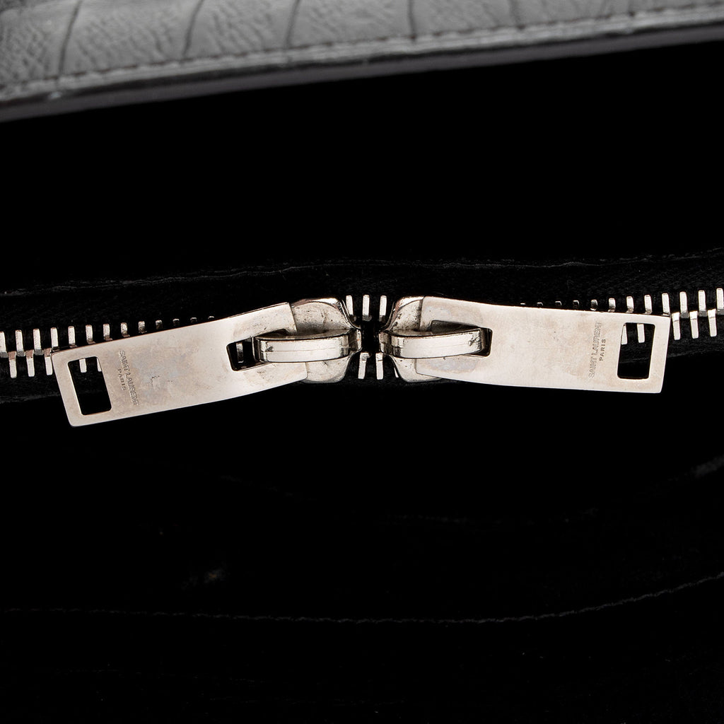 Saint Laurent Croc Embossed Leather Sac De Jour Small Tote