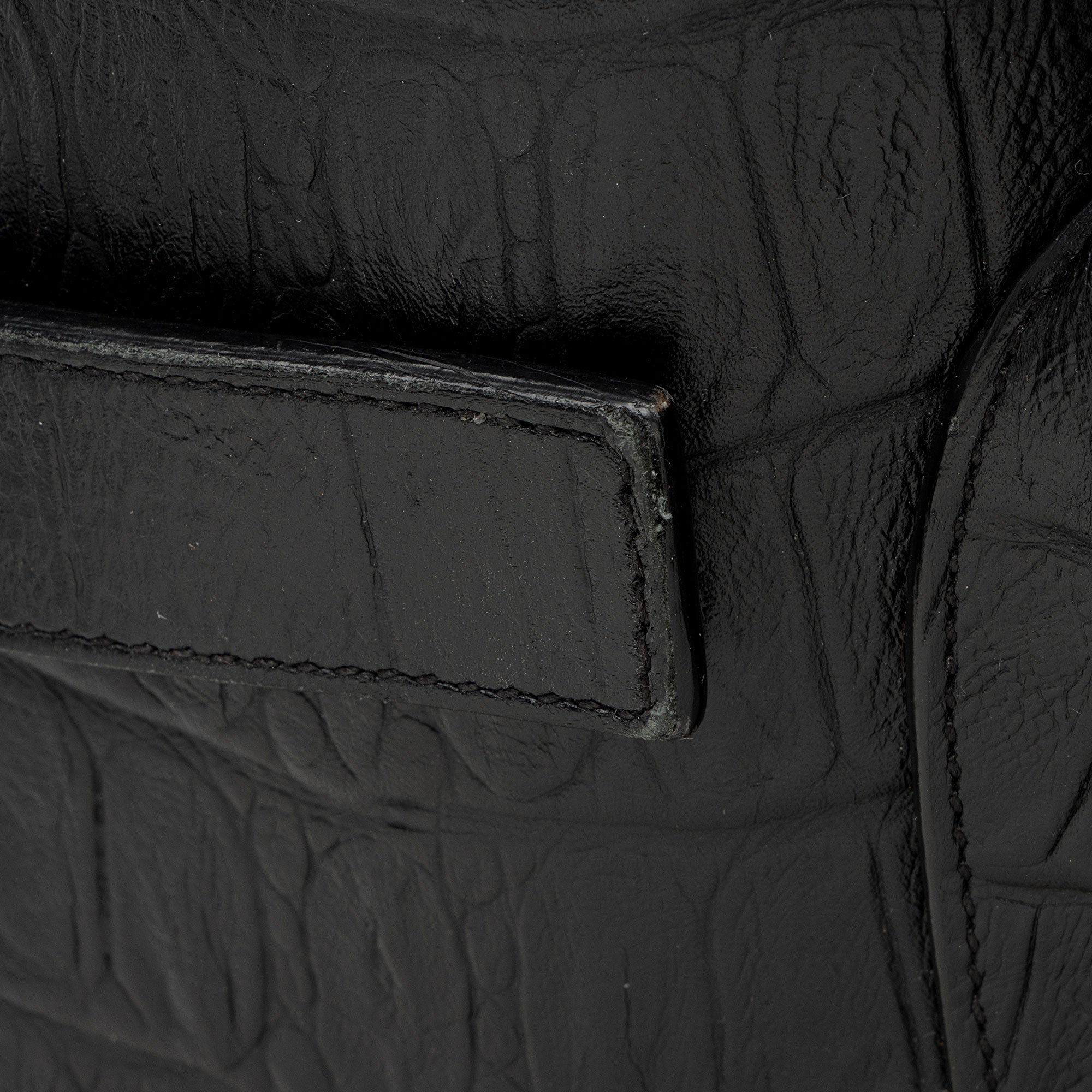 Saint Laurent Croc Embossed Leather Sac De Jour Small Tote