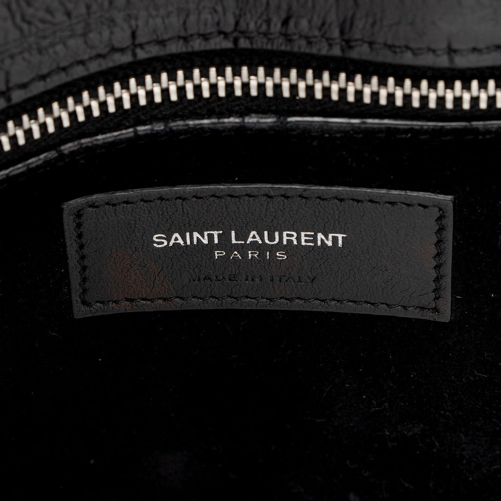 Saint Laurent Croc Embossed Leather Sac De Jour Small Tote