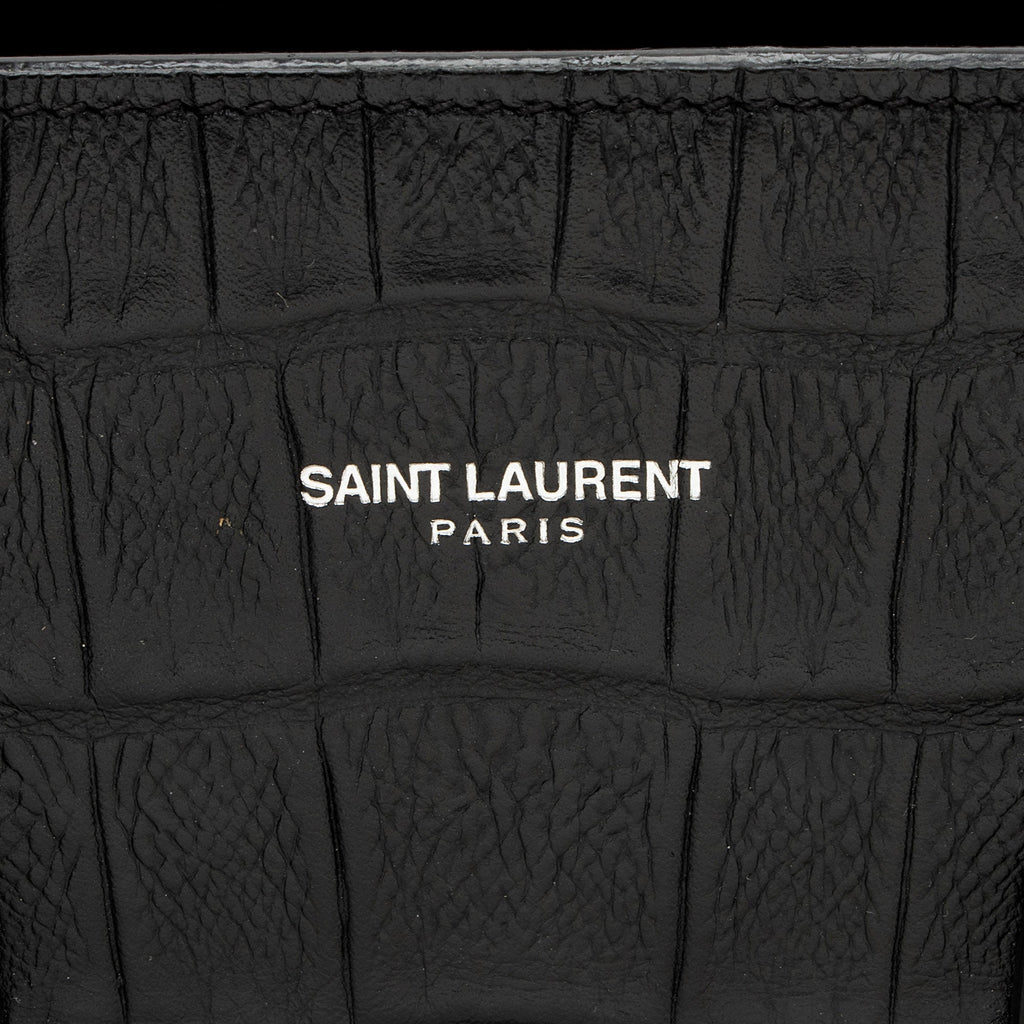 Saint Laurent Croc Embossed Leather Sac De Jour Small Tote