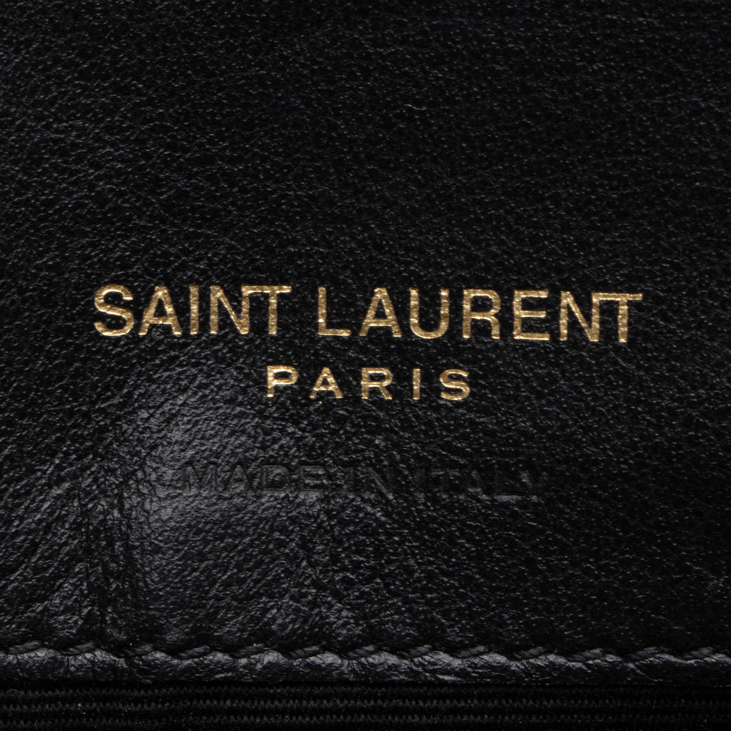 Saint Laurent Croc Embossed Monogram Phone Holder Shoulder Bag