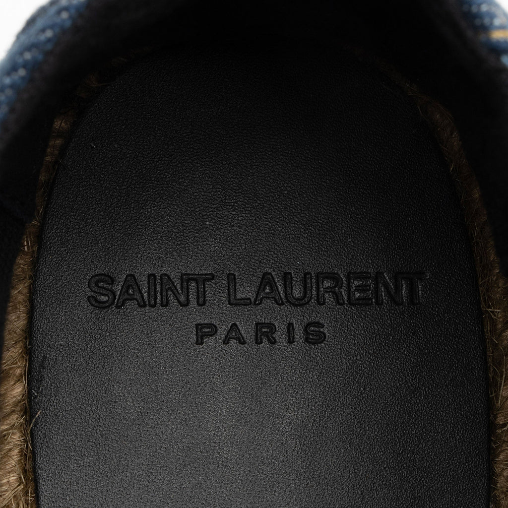 Saint Laurent Denim Monogram Espadrilles - Size 7 / 37