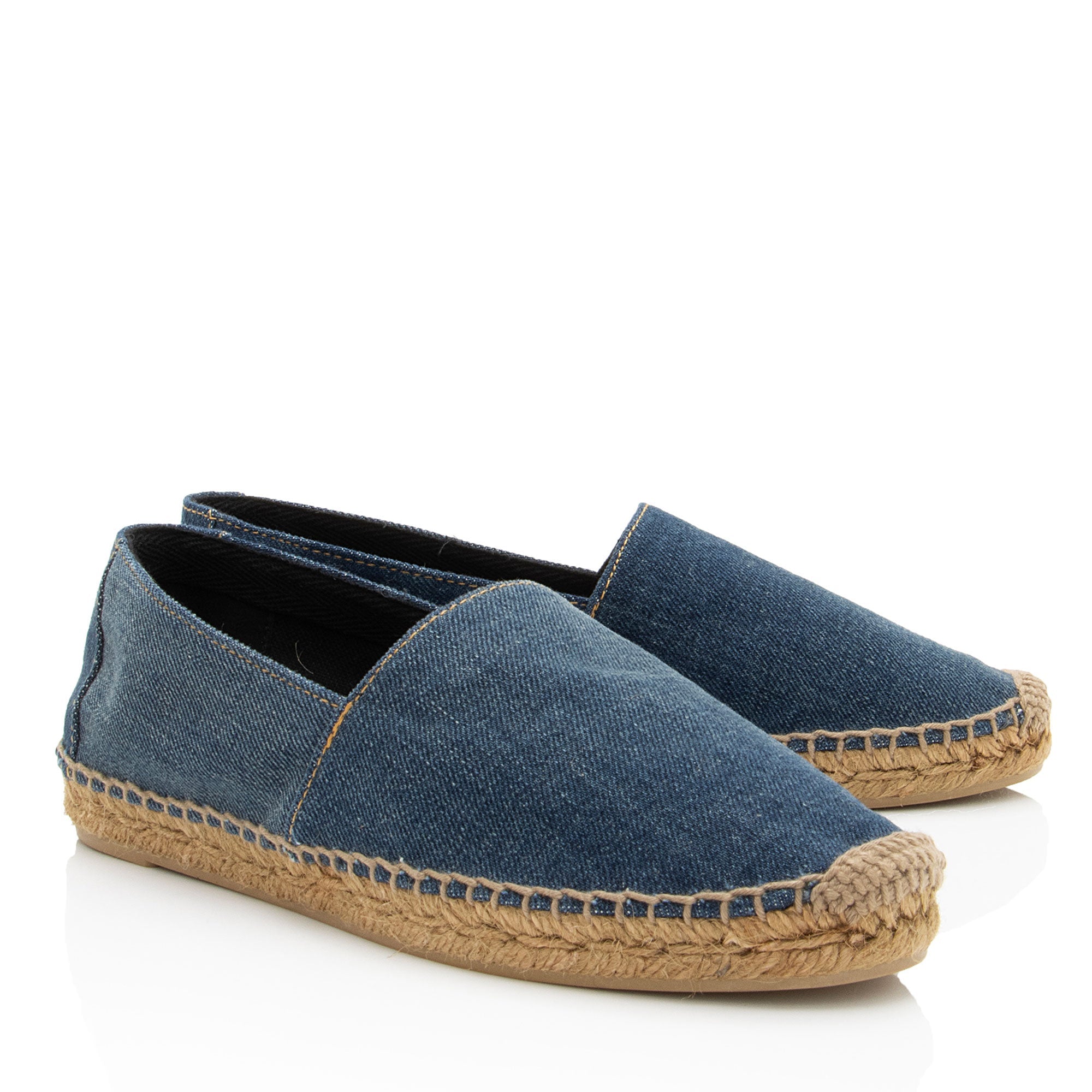 Saint Laurent Denim Monogram Espadrilles - Size 7 / 37