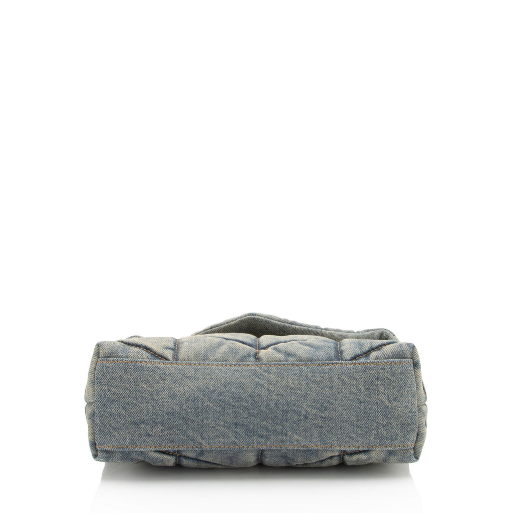 Saint Laurent Denim Monogram Puffer LouLou Toy Shoulder Bag