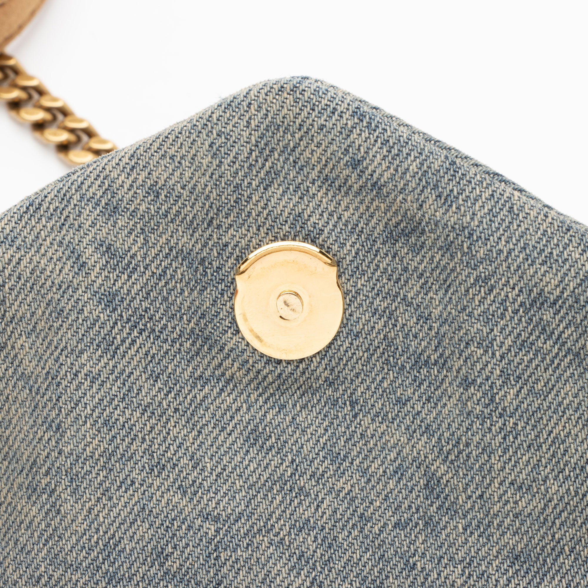 Saint Laurent Denim Monogram Puffer LouLou Toy Shoulder Bag