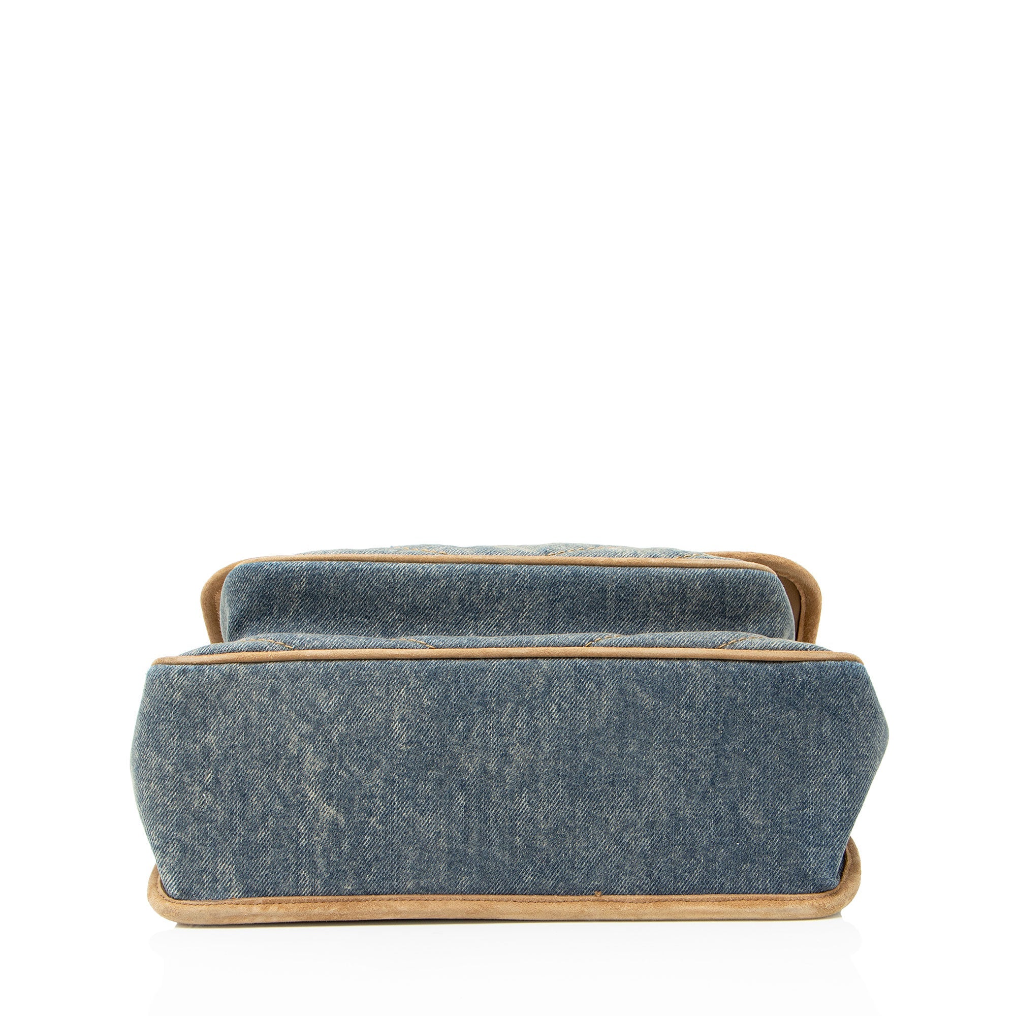 Saint Laurent Denim Suede Monogram Niki Medium Shoulder Bag