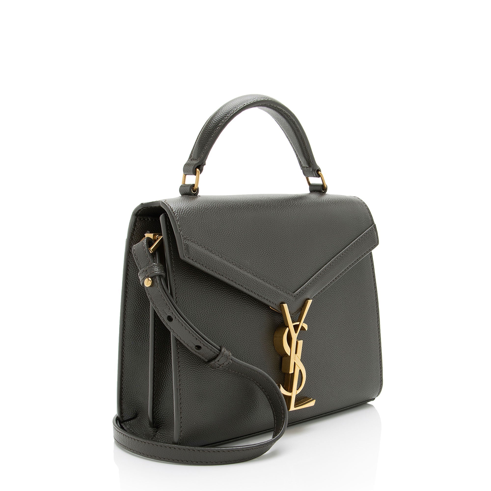 Saint Laurent Grain de Poudre Monogram Cassandra Mini Top Handle