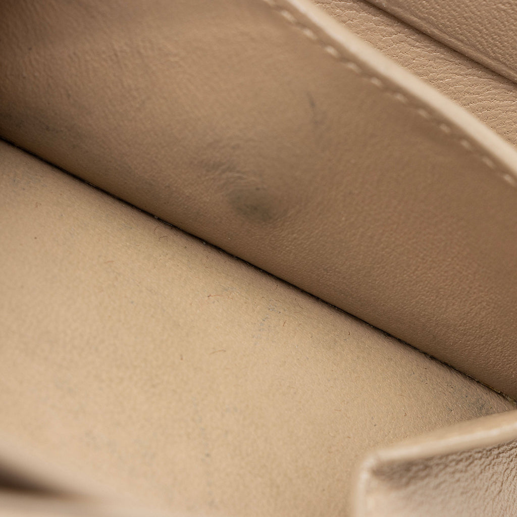 Saint Laurent Grain de Poudre Monogram Compact Trifold Wallet