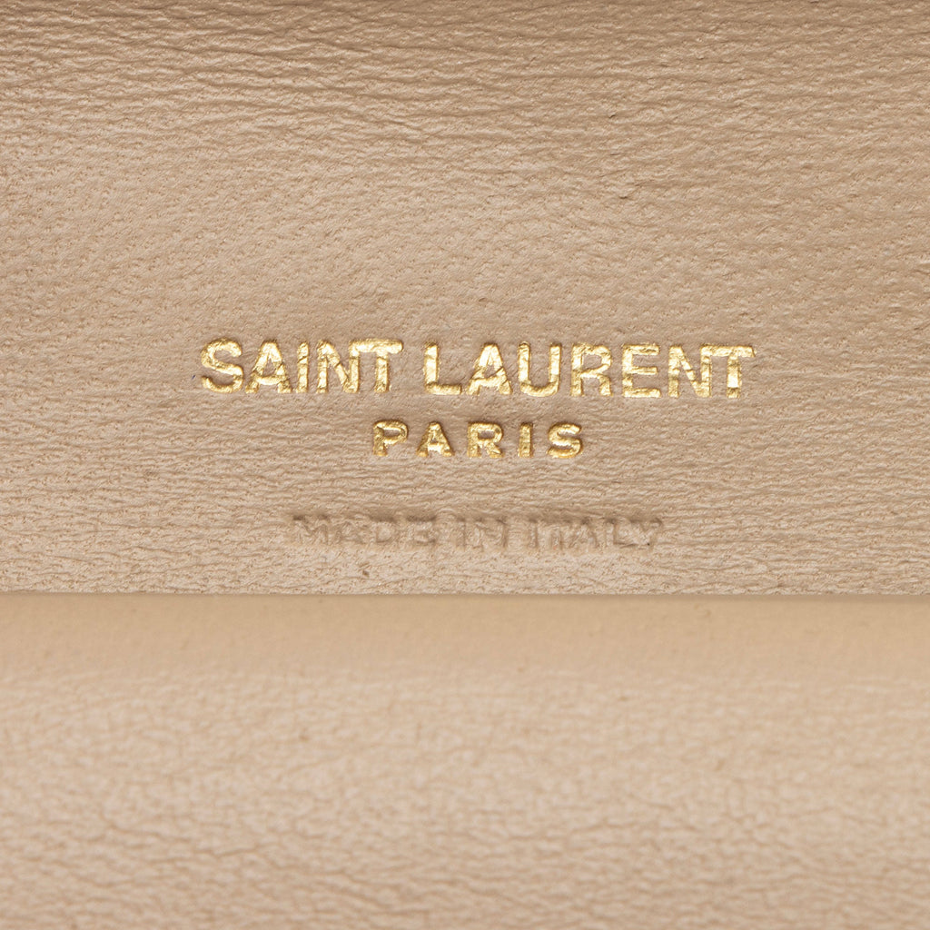 Saint Laurent Grain de Poudre Monogram Compact Trifold Wallet
