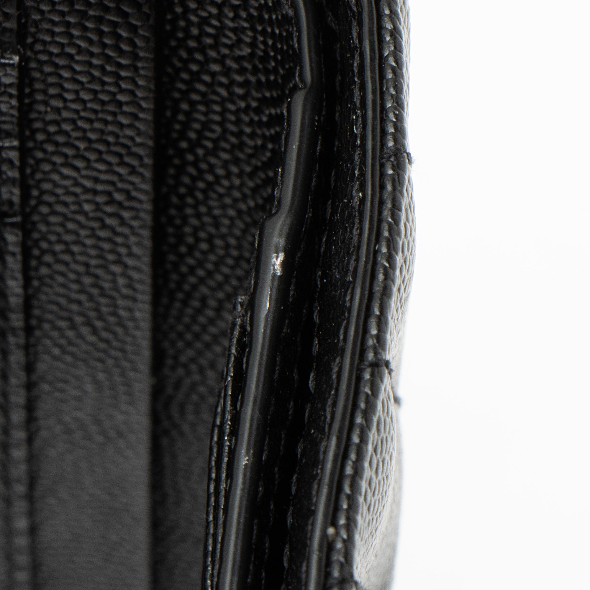 Saint Laurent Grain de Poudre Monogram Compact Trifold Wallet
