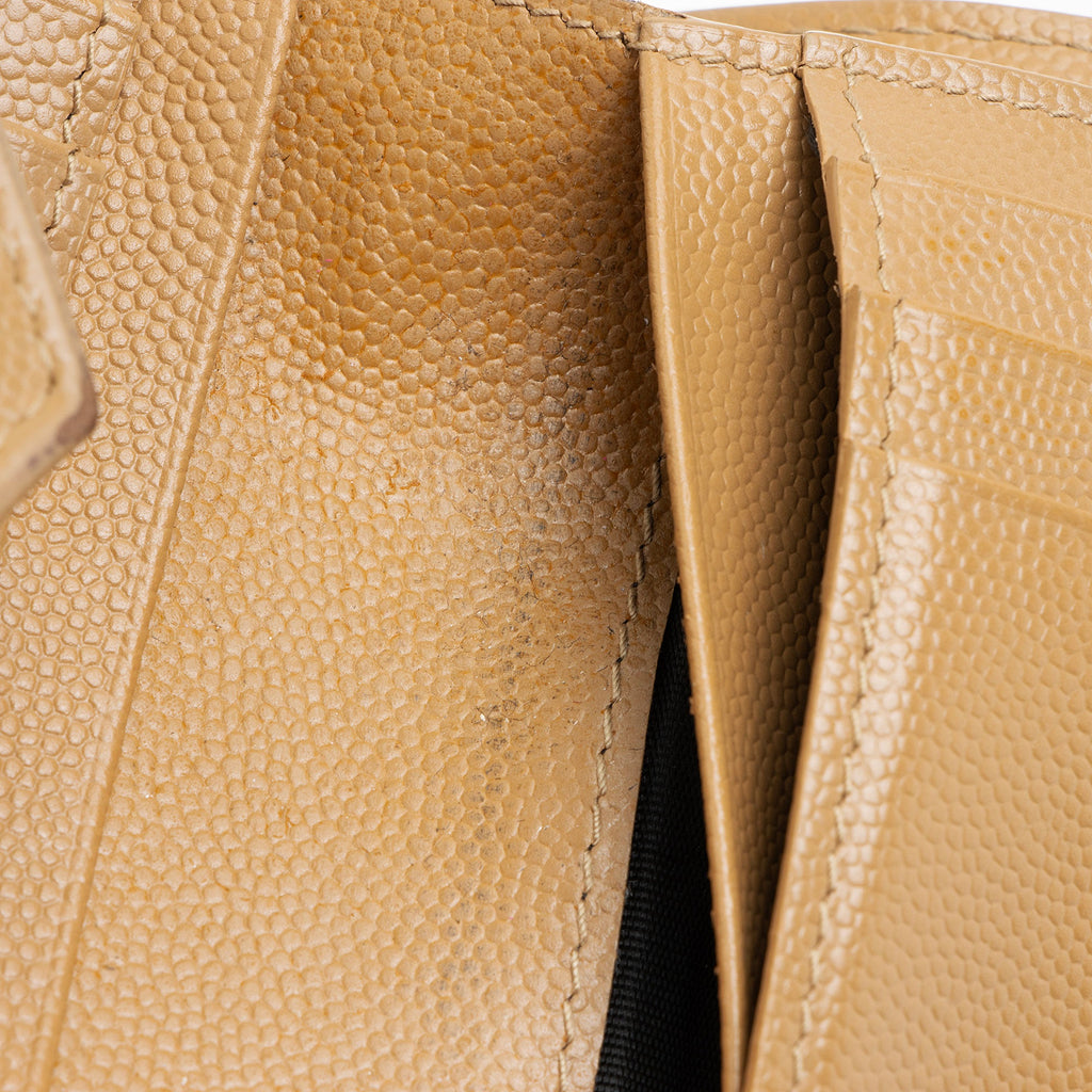Saint Laurent Grain de Poudre Monogram Compact Trifold Wallet