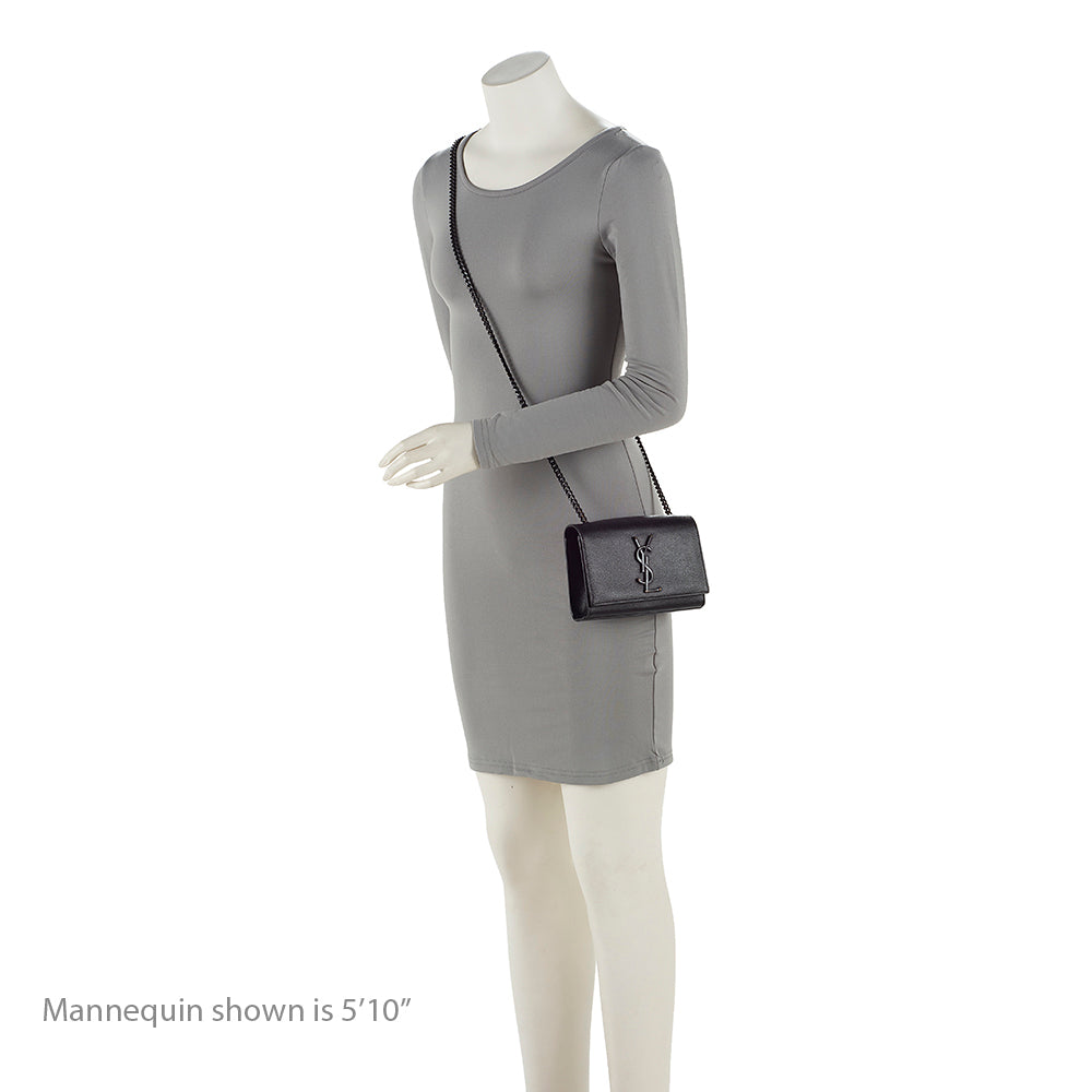 Saint Laurent Grain de Poudre Monogram Kate Small Crossbody