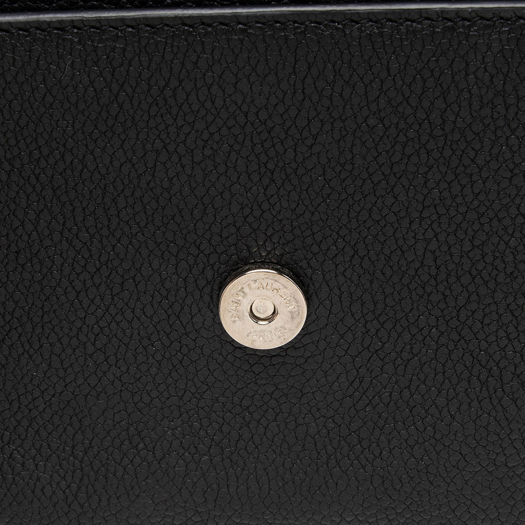 Saint Laurent Grained Calfskin Monogram Sunset Medium Shoulder Bag (SHF-NWQ0FK)