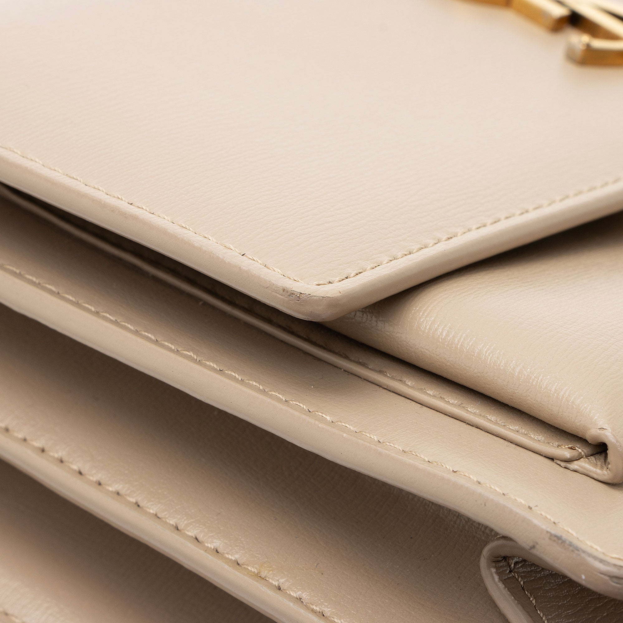 Saint Laurent Grained Calfskin Monogram Sunset Medium Shoulder Bag