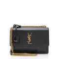 Saint Laurent Grained Calfskin Monogram Sunset Medium Shoulder Bag