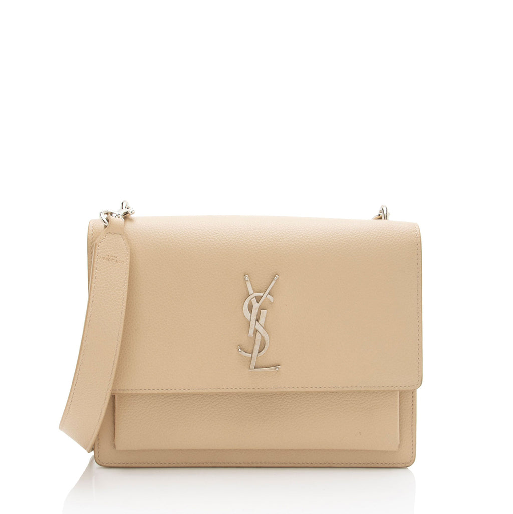 Saint Laurent Grained Calfskin Monogram Sunset Medium Shoulder Bag