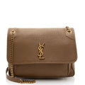 Saint Laurent Grained Lambskin Monogram Niki Large Shoulder Bag