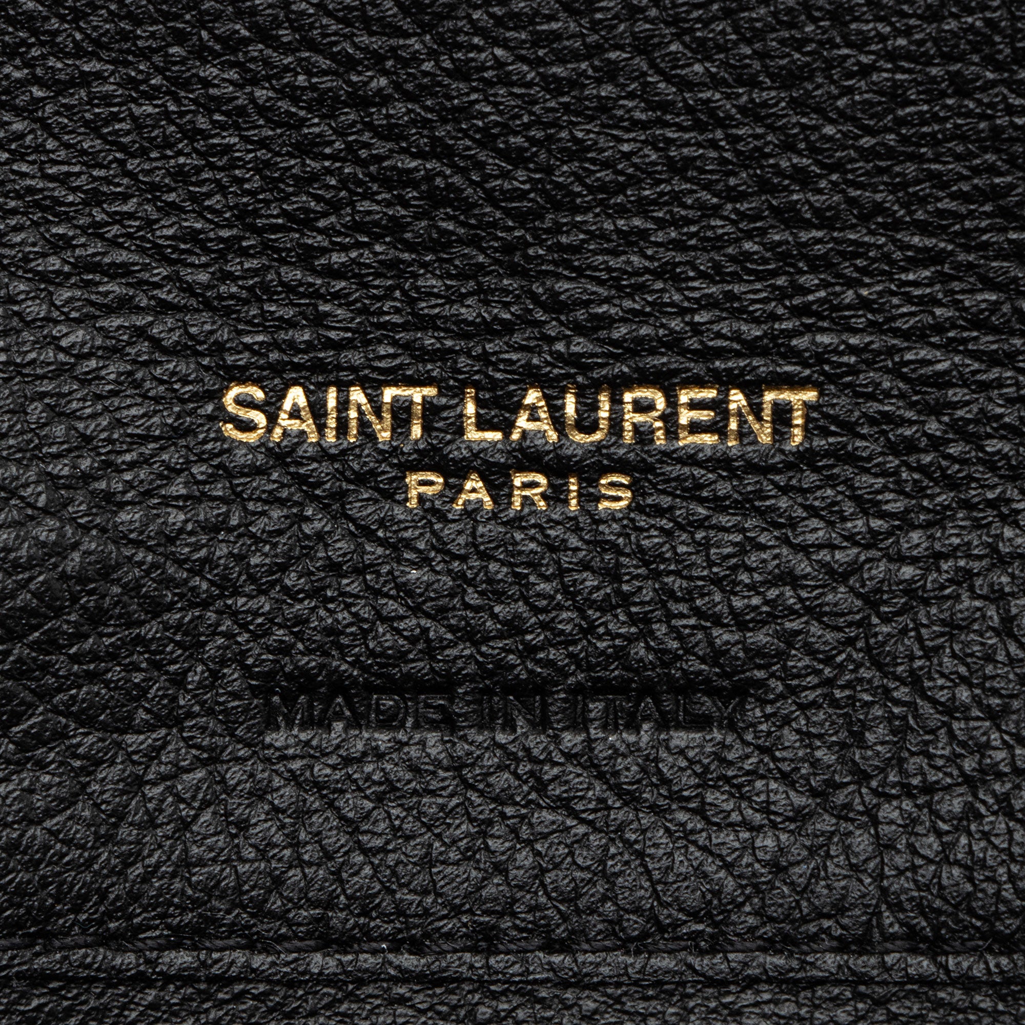 Saint Laurent Grained Leather Tiny Cassandre Flat Long Wallet
