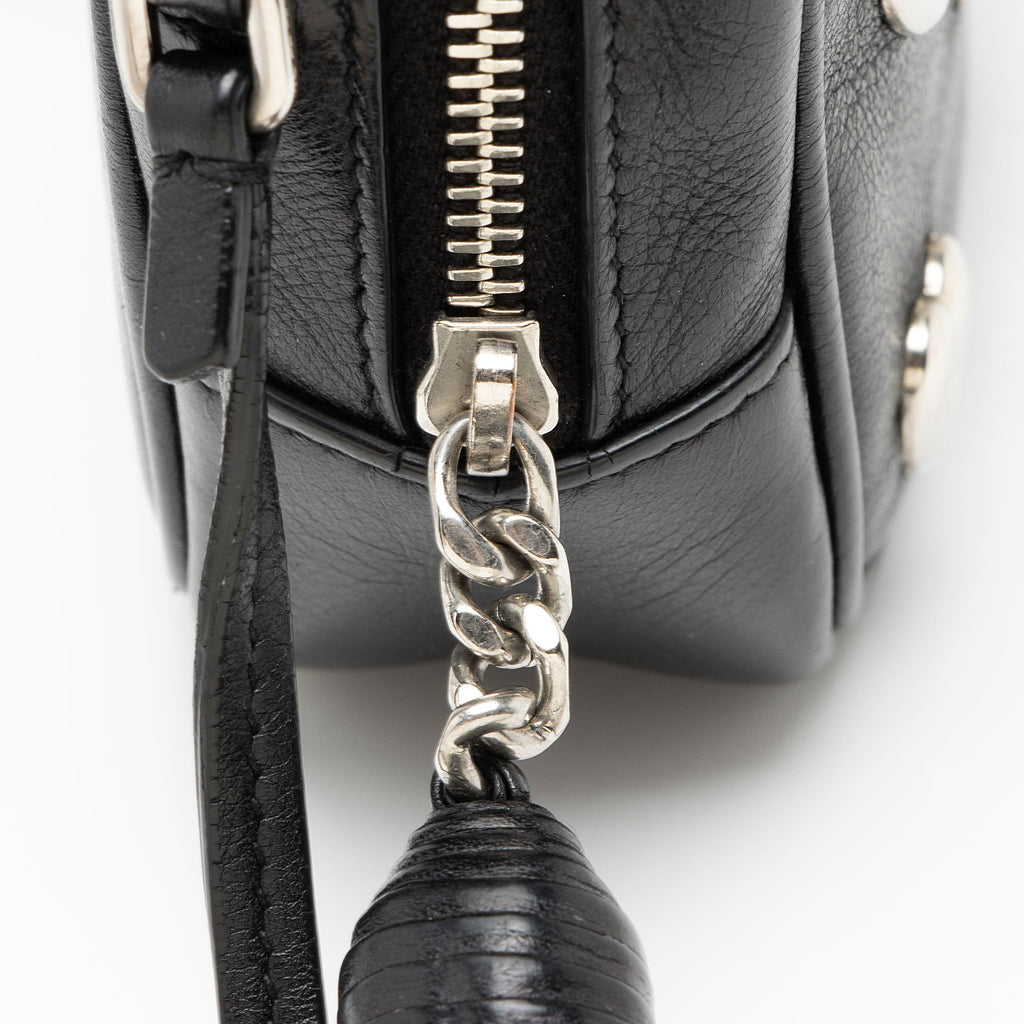 Saint Laurent Heart Studded Leather Monogram Blogger Bag
