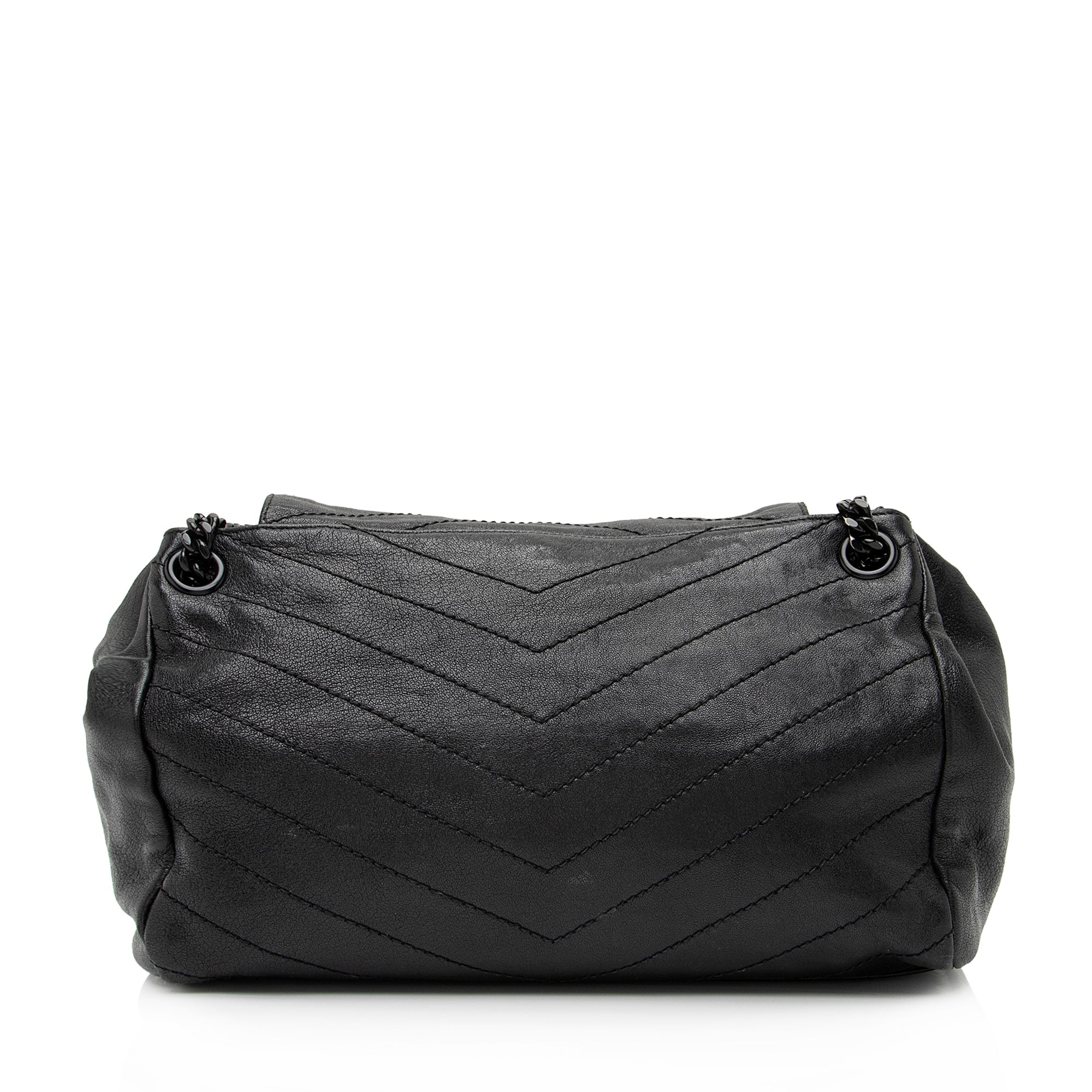 Saint Laurent Lambskin Large Monogram Nolita Bag (SHF-23575)