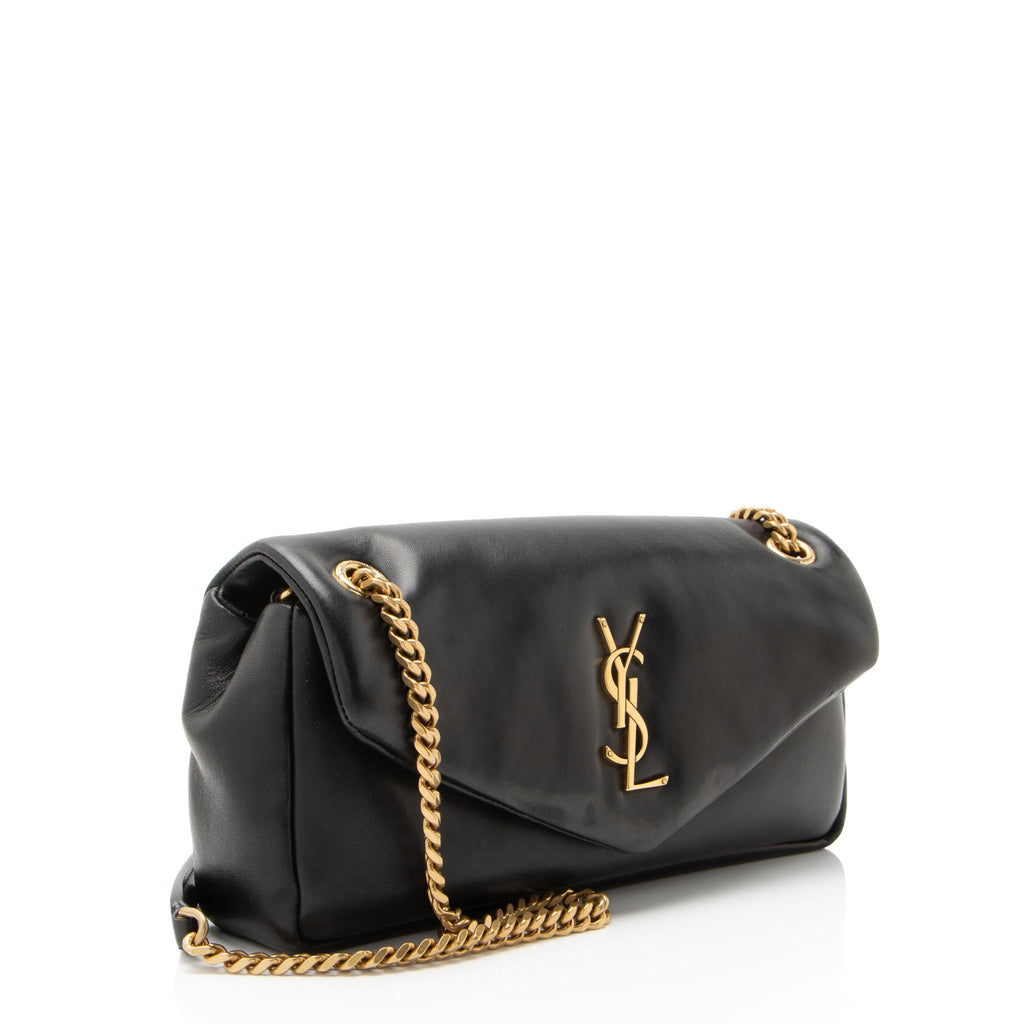 Saint Laurent Lambskin Monogram Calypso Small Shoulder Bag