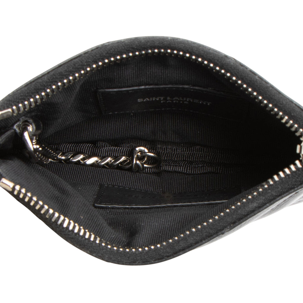 Saint Laurent Lambskin Monogram Cassandre Key Pouch