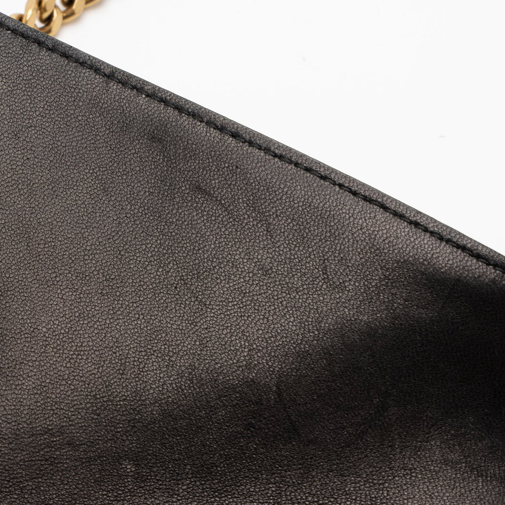 Saint Laurent Lambskin Monogram Gaby Chain Envelope Bag (SHF-KQUxzQ)