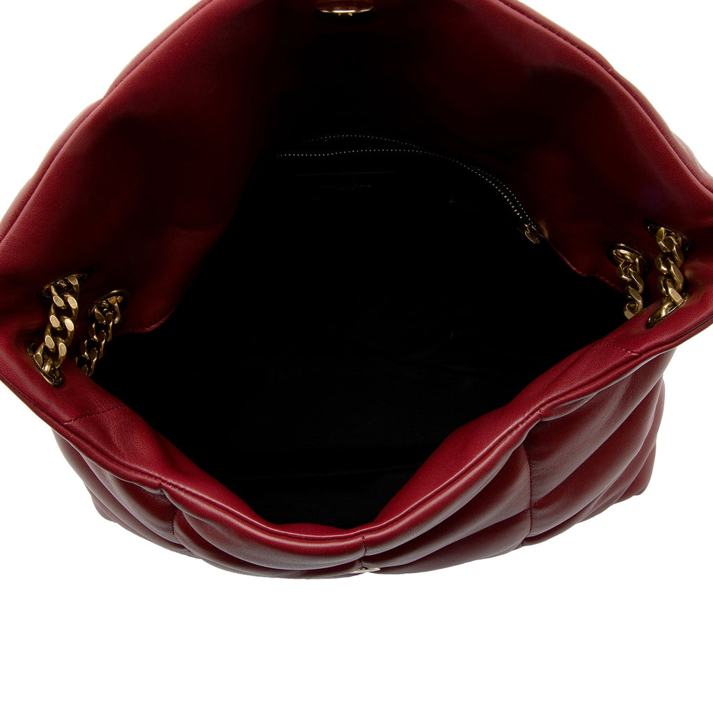 Saint Laurent Lambskin Monogram Puffer LouLou Medium Shoulder Bag (SHF-UfpAmc)