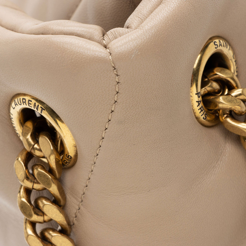 Saint Laurent Lambskin Monogram Puffer LouLou Medium Shoulder Bag