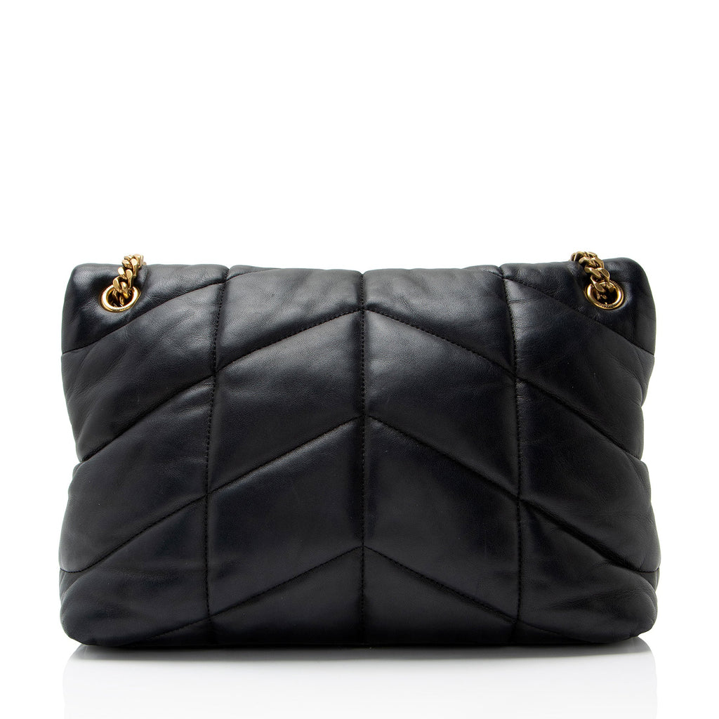 Saint Laurent Lambskin Monogram Puffer LouLou Medium Shoulder Bag