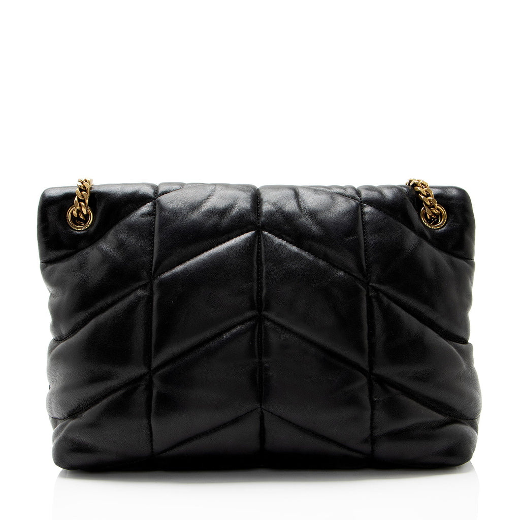 Saint Laurent Lambskin Monogram Puffer LouLou Medium Shoulder Bag