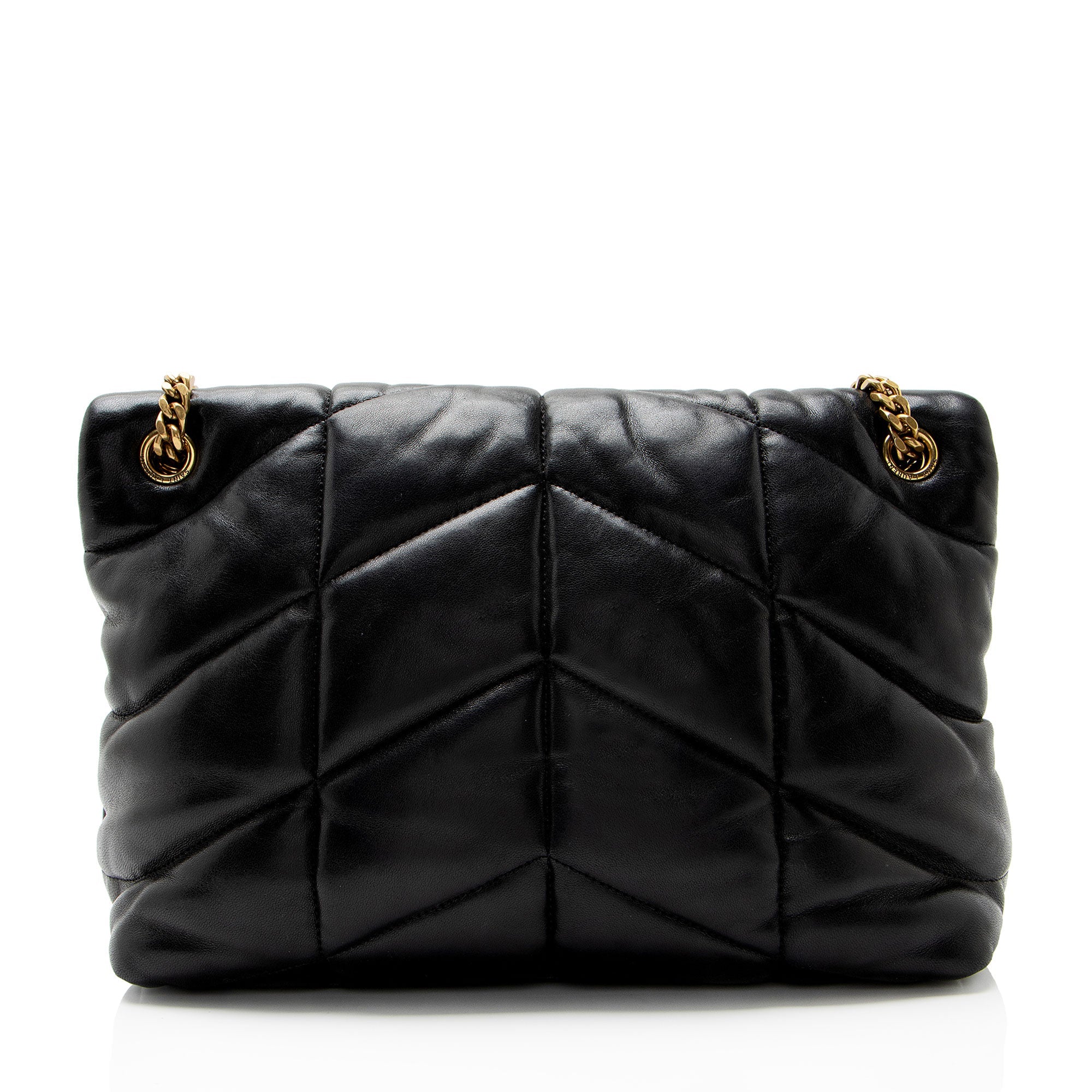 Saint Laurent Lambskin Monogram Puffer LouLou Medium Shoulder Bag